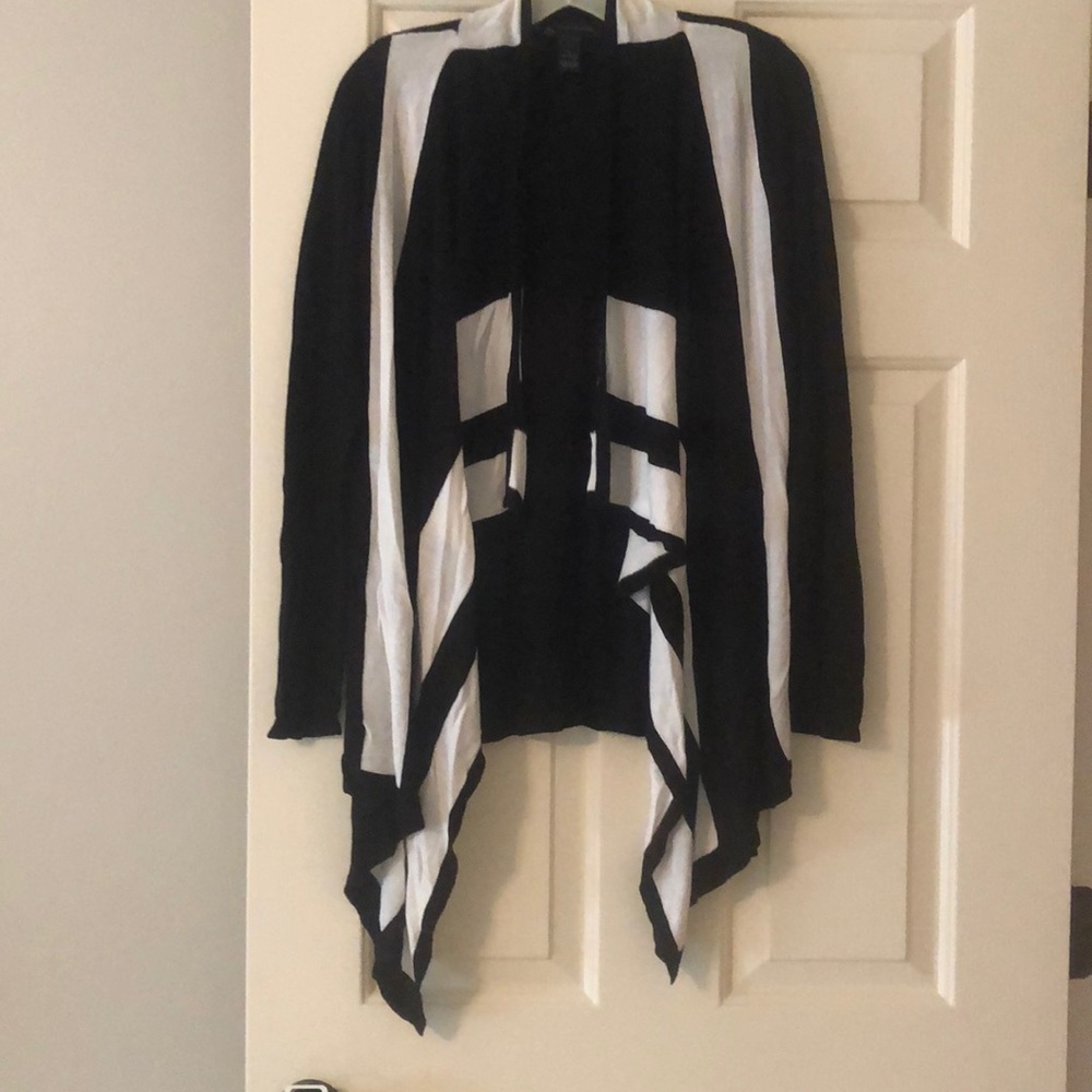 INC Black and White Cardigan